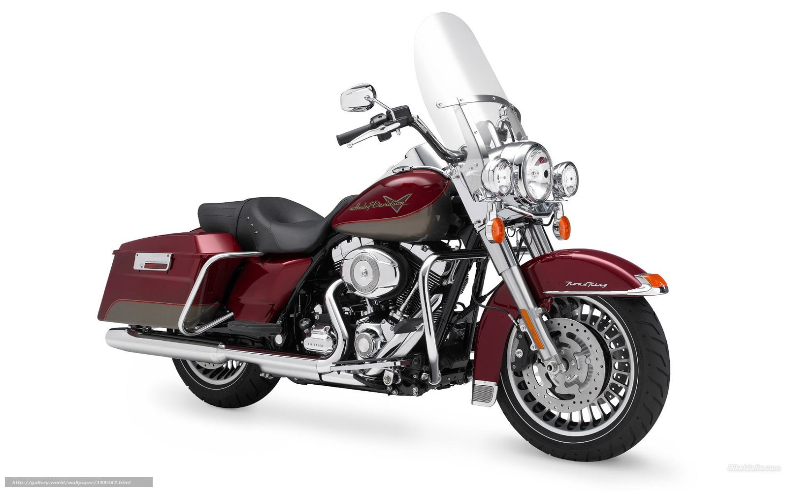 Maroon Harley-Davidson touring motorcycle