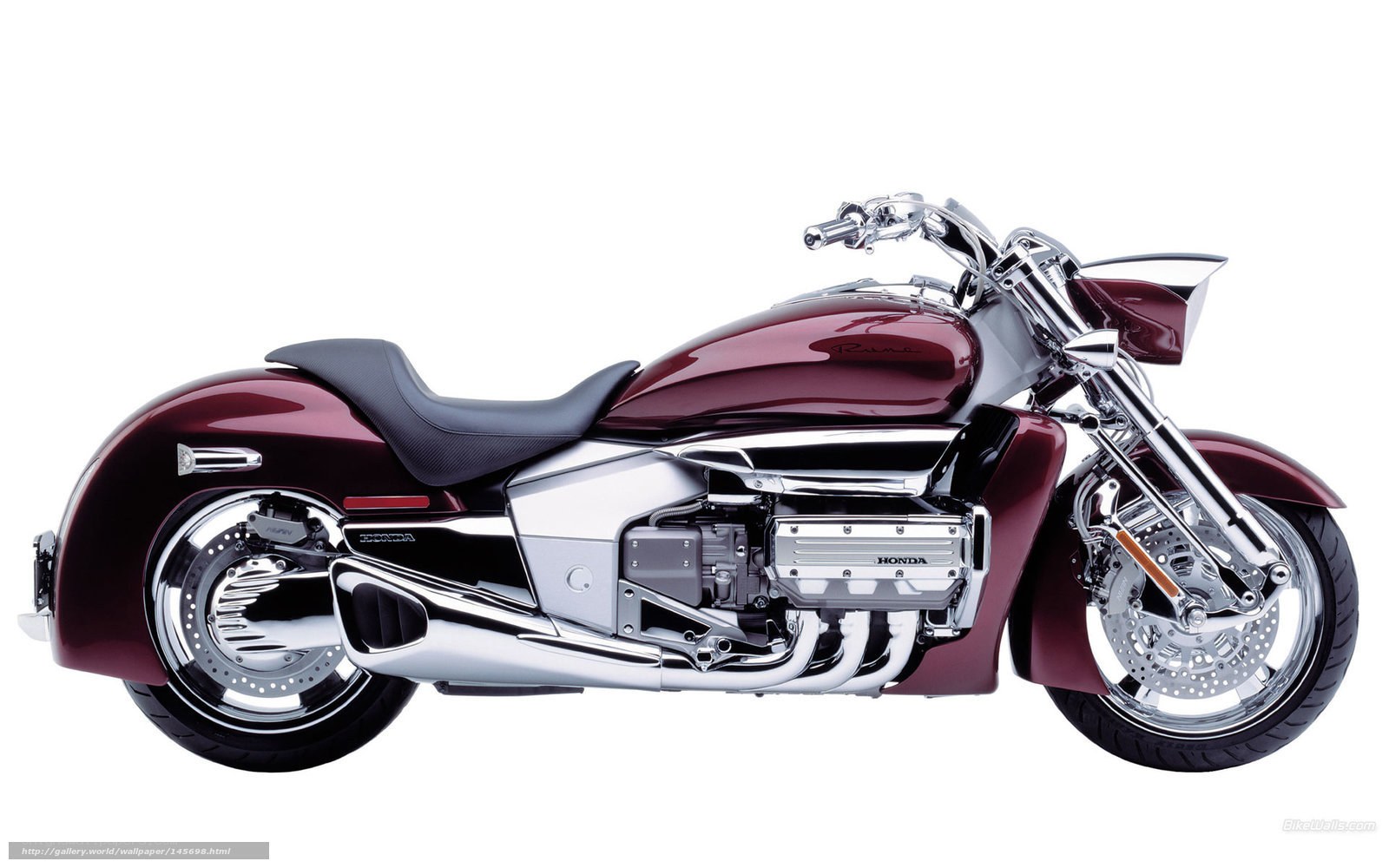 Maroon Honda cruiser motorcycle
