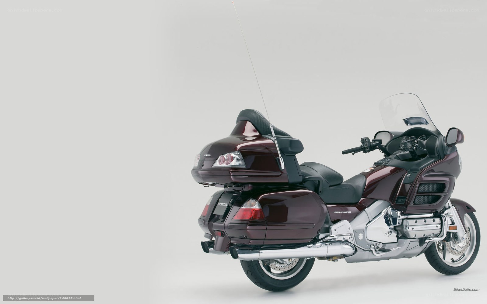 Maroon Honda Goldwing motorcycle