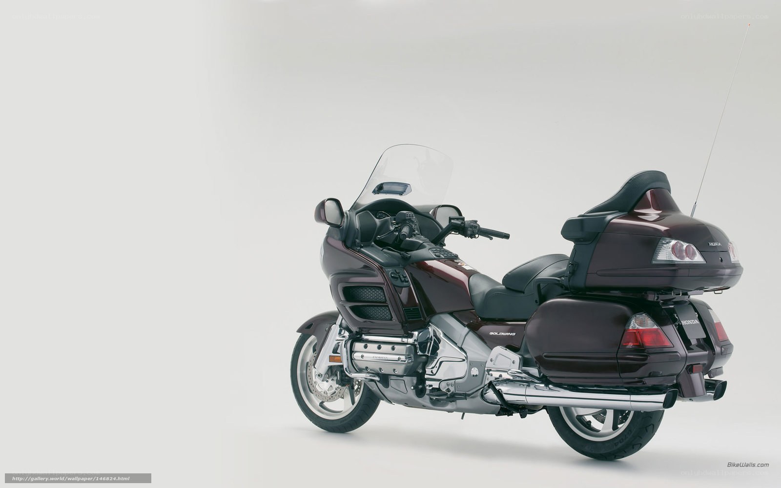 Maroon Honda Goldwing motorcycle
