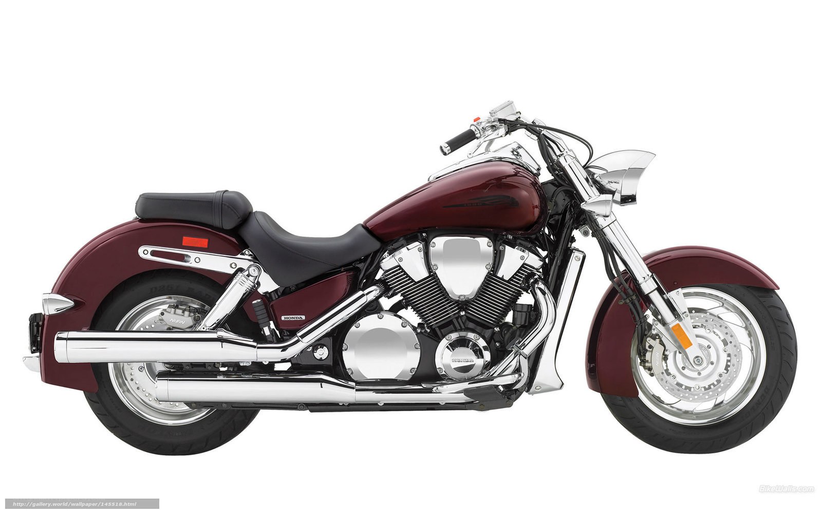 Maroon Honda VTX motorcycle