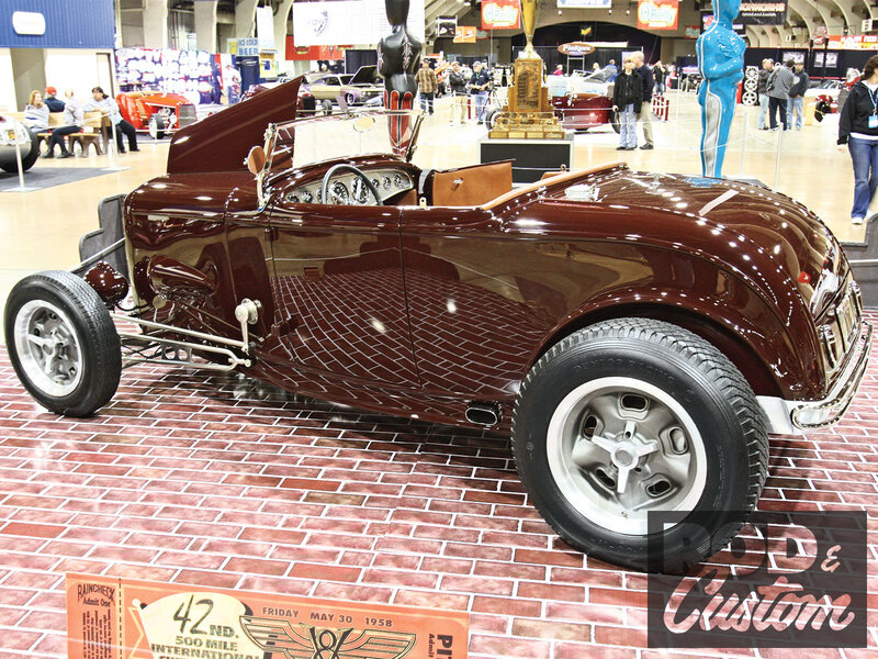 Maroon Hot Rod Car — Brown
