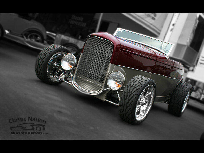 Maroon Hot Rod Car — Dramatic