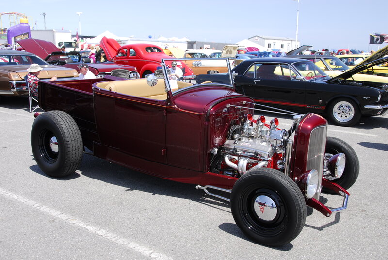 Maroon Hot Rod Car — Outdoor