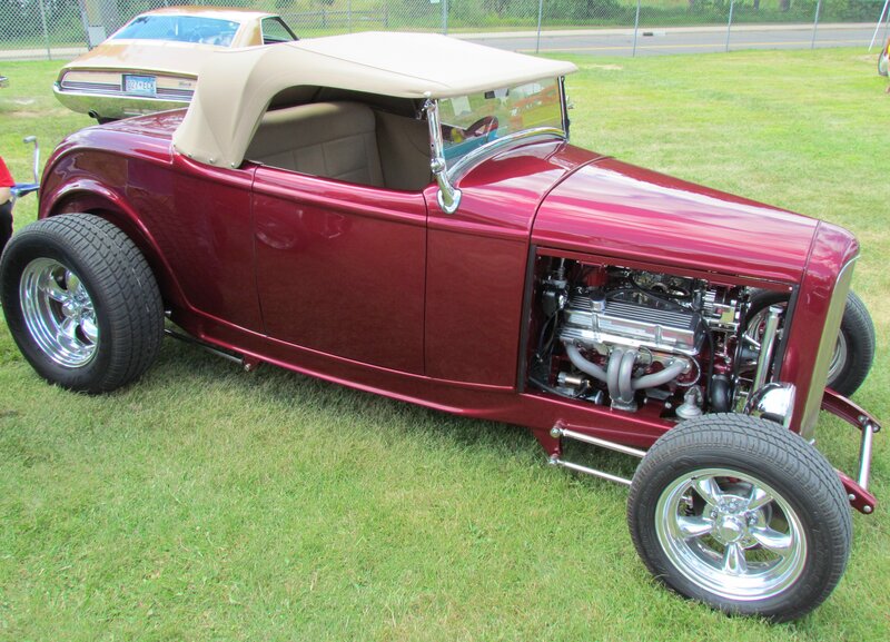 Maroon Hot Rod Car — Red