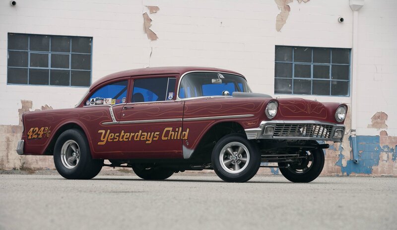 Maroon Hot Rod Car — Retro