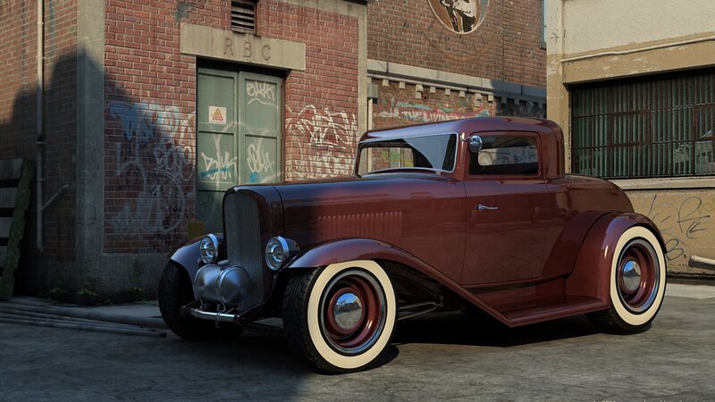 Maroon Hot Rod Car — Urban
