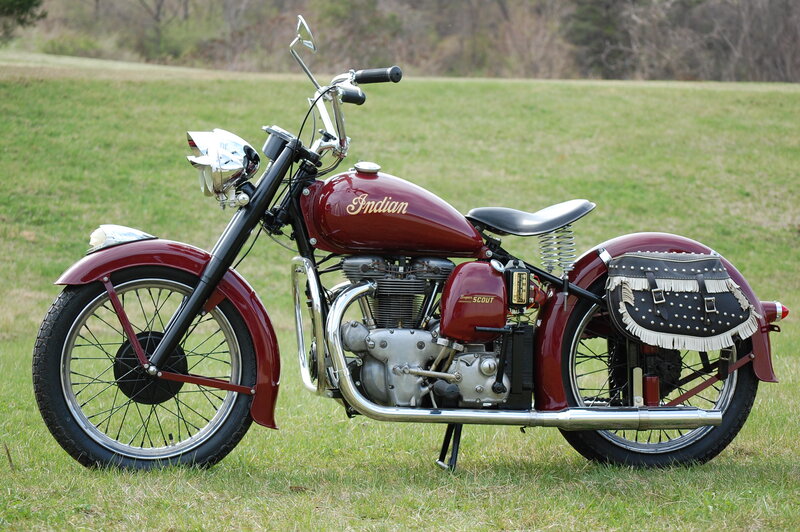 Maroon Indian Scout Motorcycle
