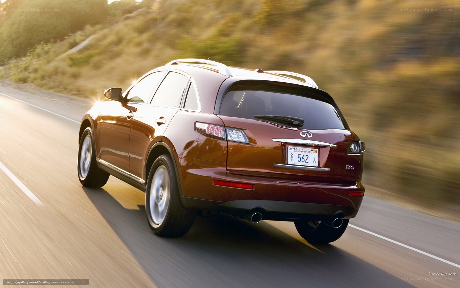 maroon infiniti fx45 driving