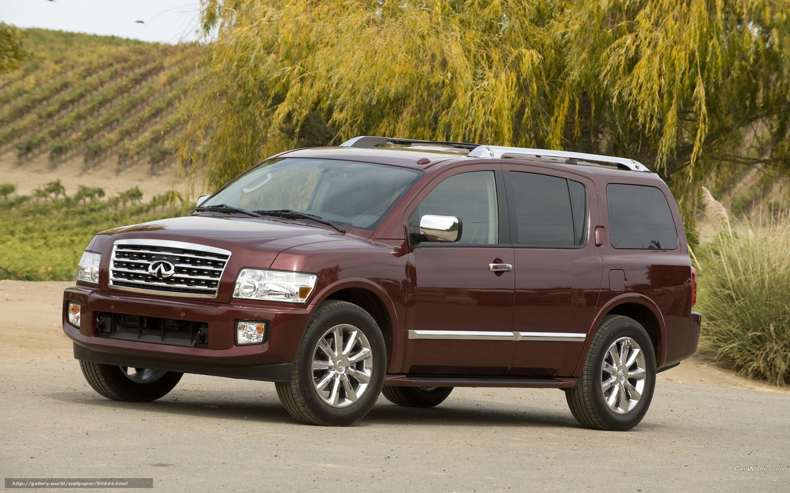 Maroon Infiniti QX56 SUV