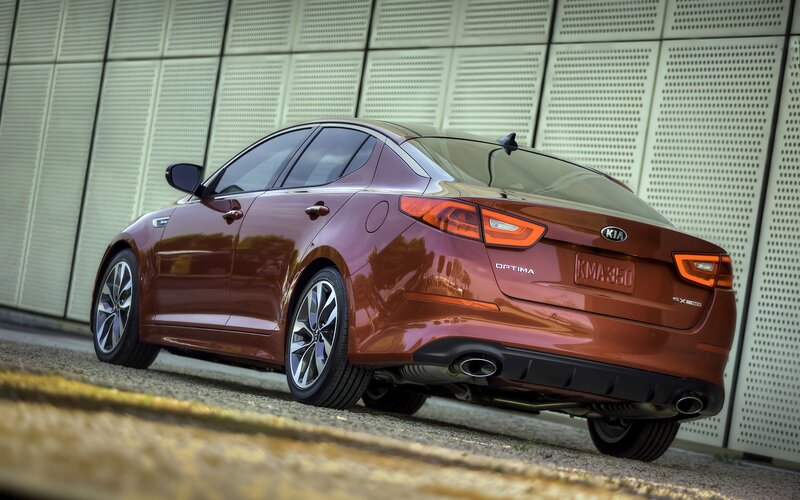 Maroon Kia Optima Sedan