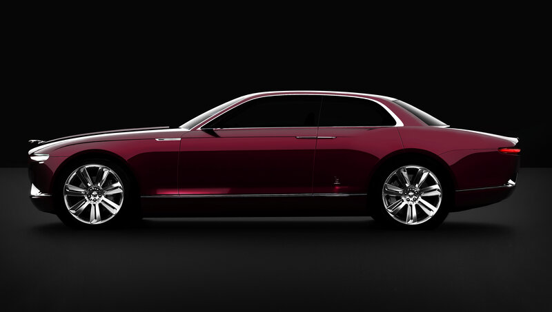Maroon Luxury Sedan — Dramatic
