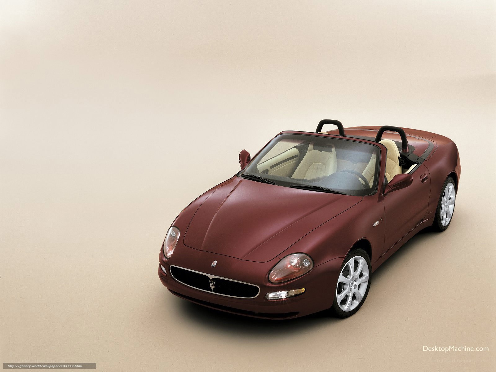 Maroon Maserati convertible
