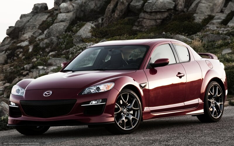 Maroon Mazda Rx-8
