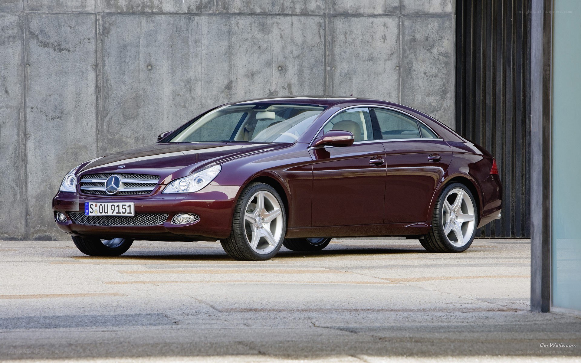 Maroon Mercedes-Benz CLS