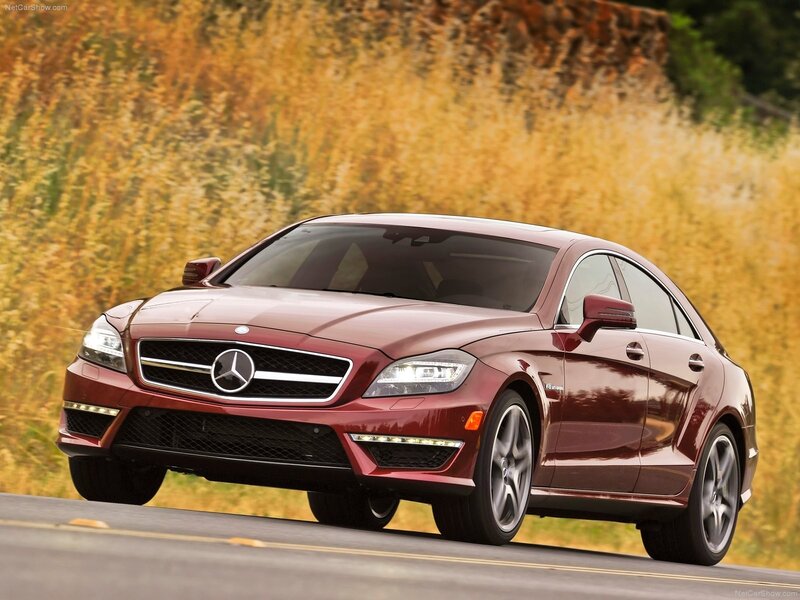 Maroon Mercedes-Benz CLS63 AMG