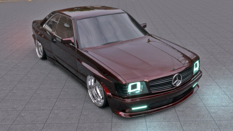 Maroon Mercedes-benz Coupe
