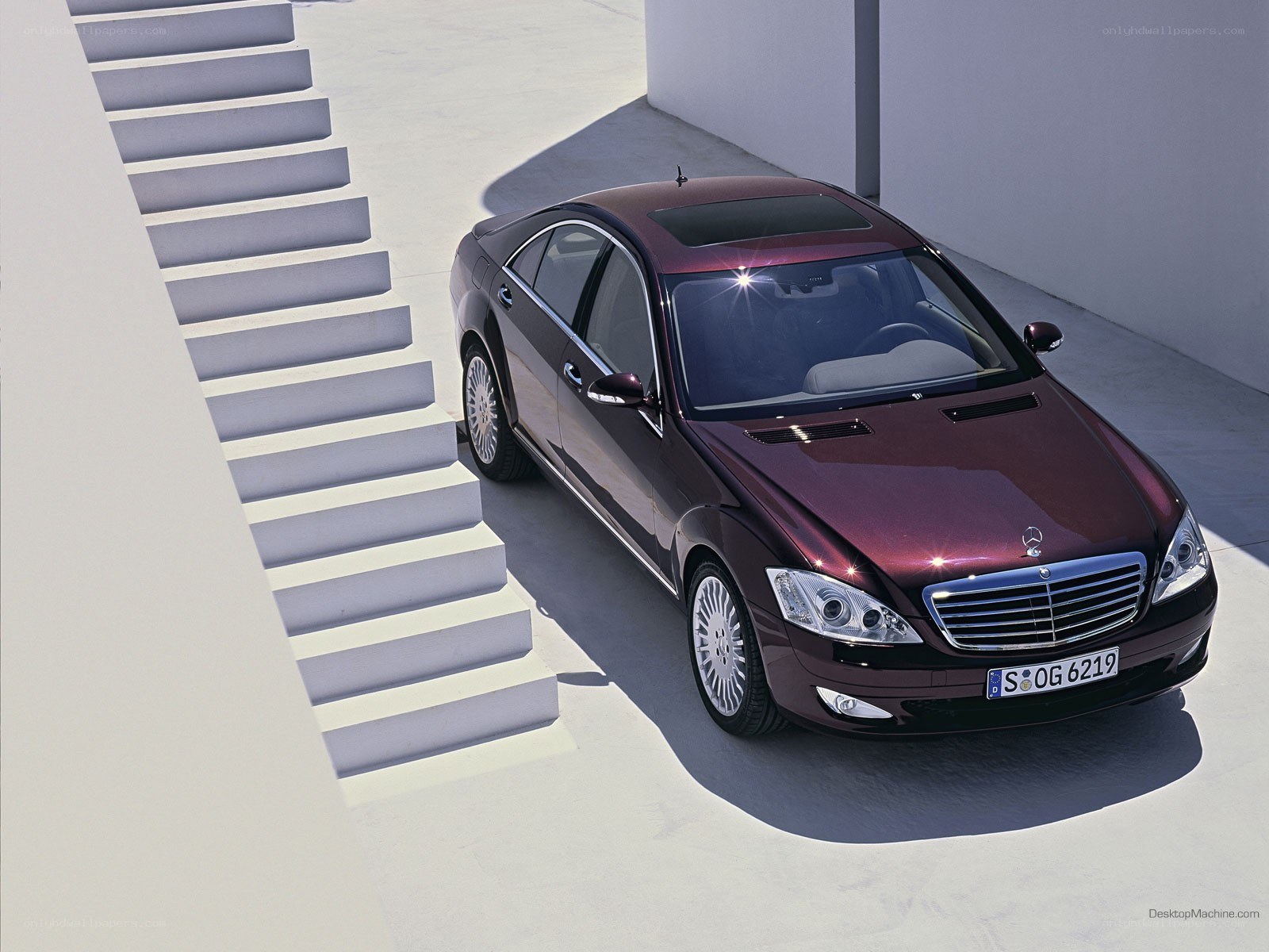 Maroon Mercedes-Benz S-Class