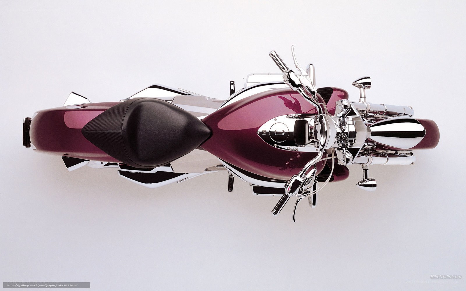 maroon motorcycle from above