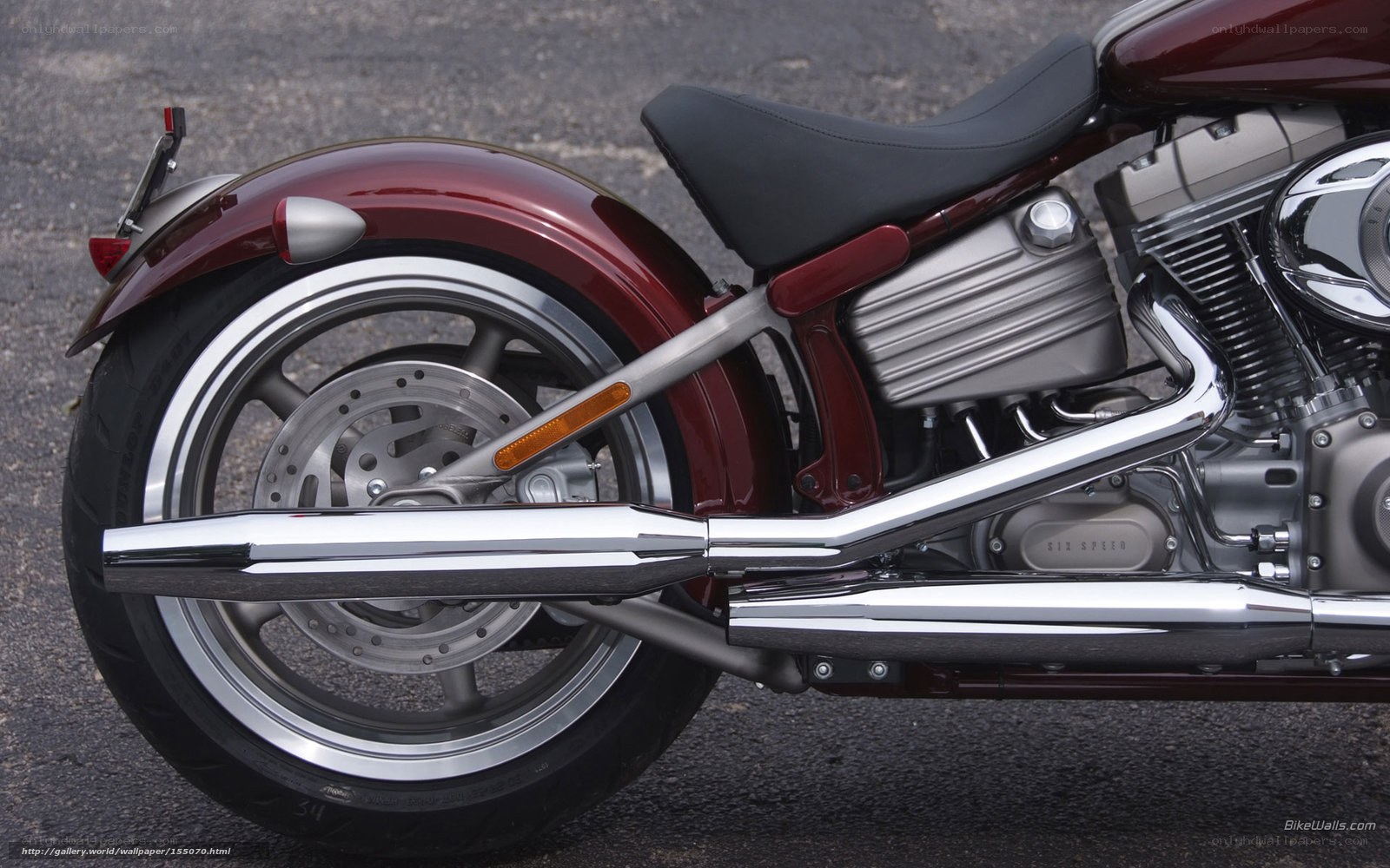 maroon motorcycle rear view