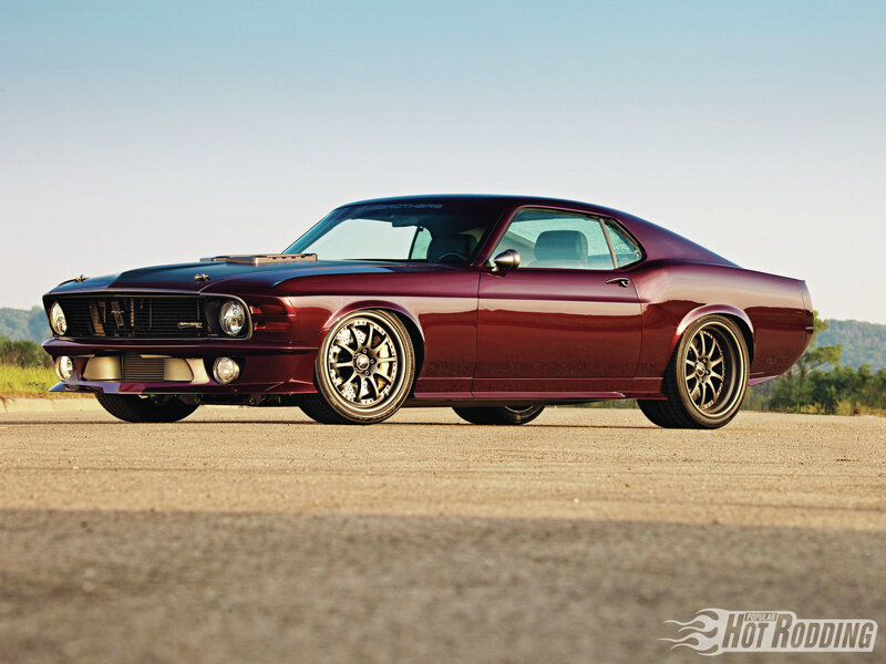 Maroon Muscle Car — Calm, Afternoon, Photograph, Road