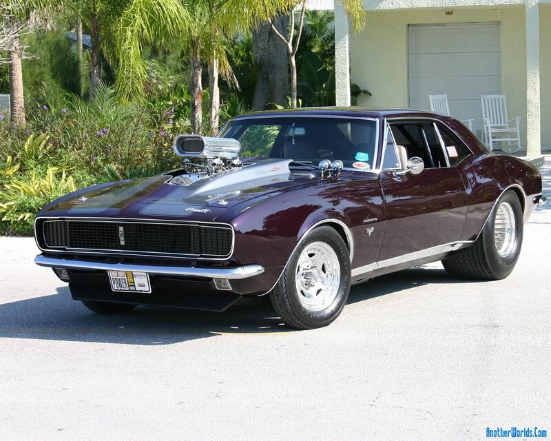 Maroon Muscle Car — Calm, Afternoon, Photograph