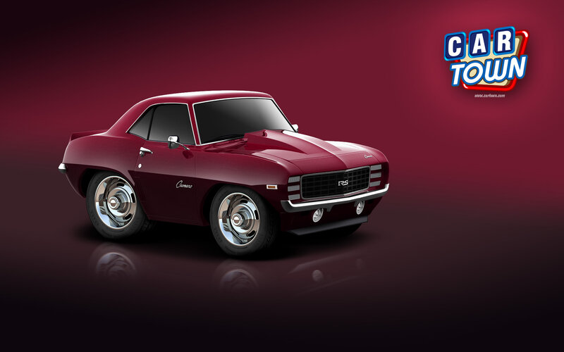 Maroon Muscle Car — Dramatic, 3d Render
