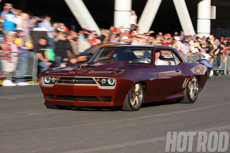 Maroon Muscle Car — Dynamic, Afternoon, Photograph
