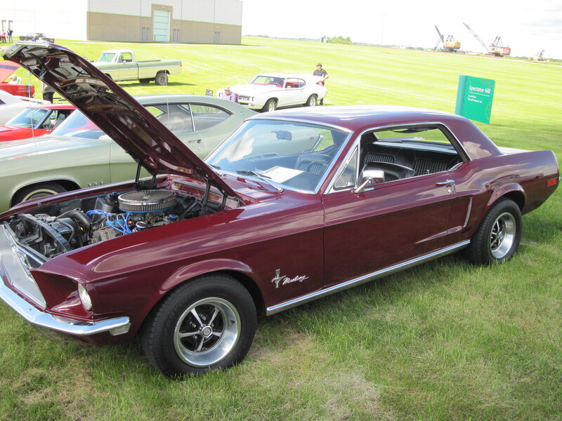 Maroon Mustang Car
