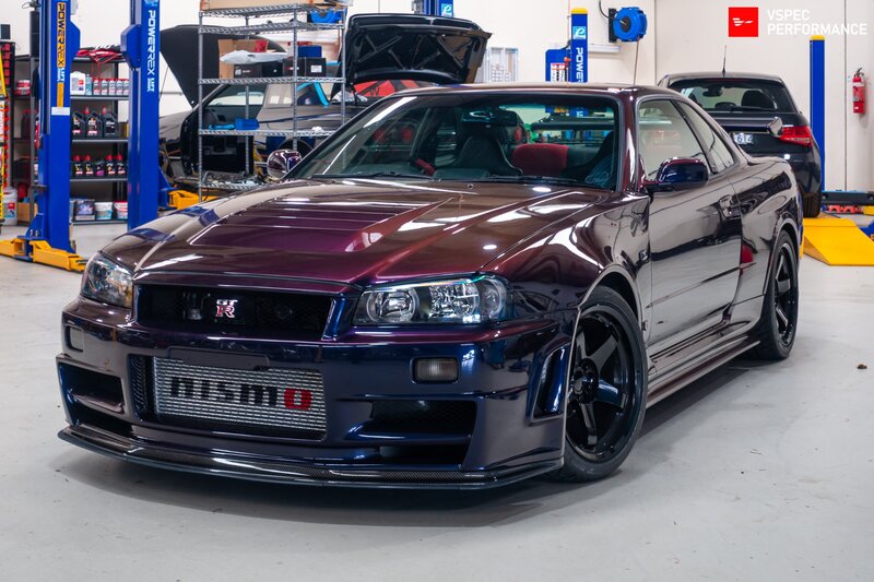 Maroon Nissan Skyline — Purple