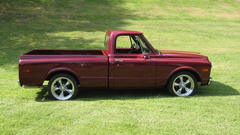 Maroon Pickup Truck — Red