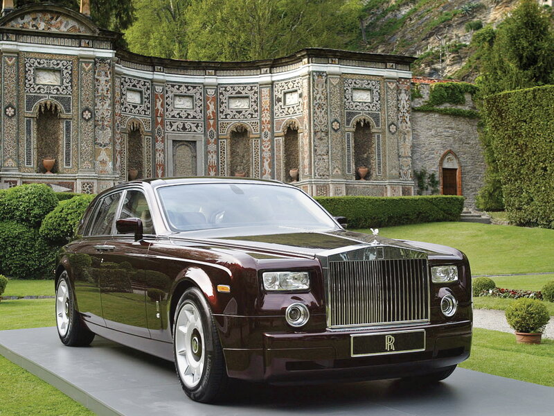 Maroon Rolls-Royce — Brown