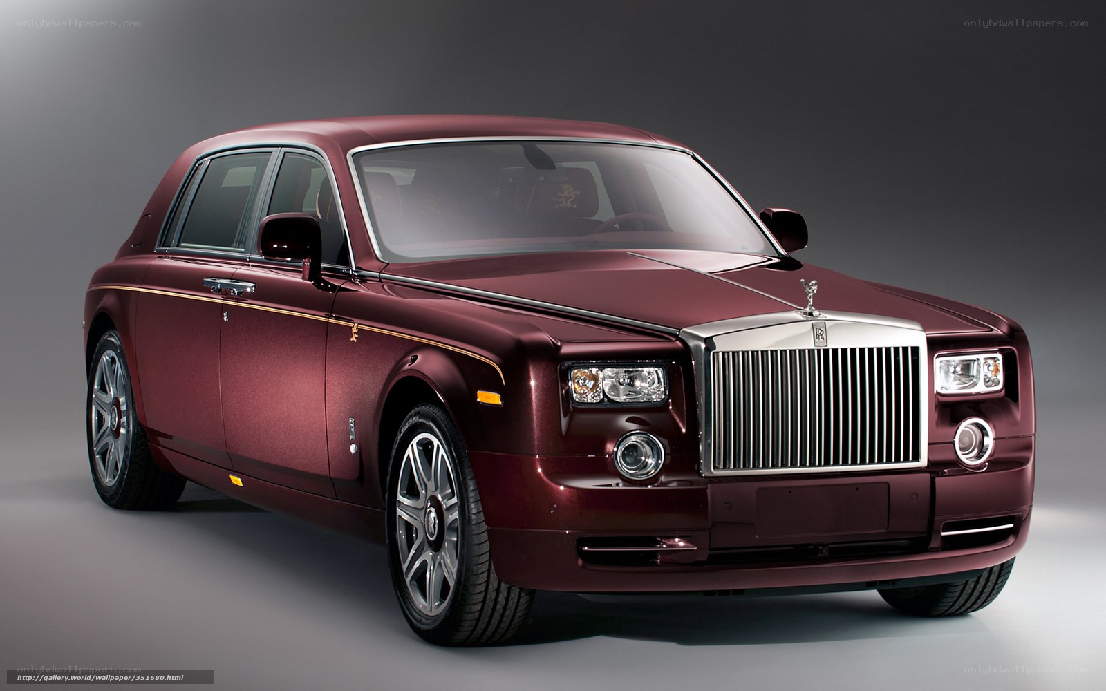 Maroon Rolls-Royce luxury car