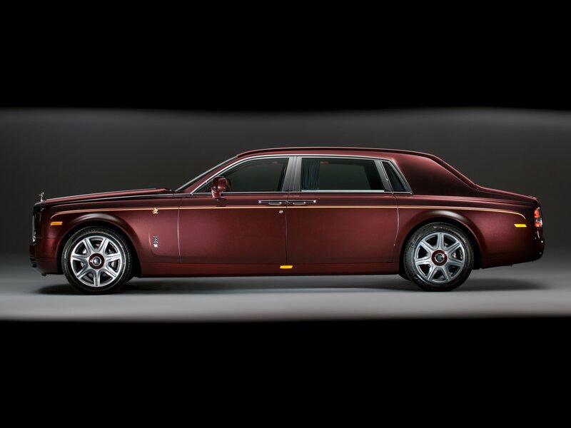 Maroon Rolls-Royce Phantom