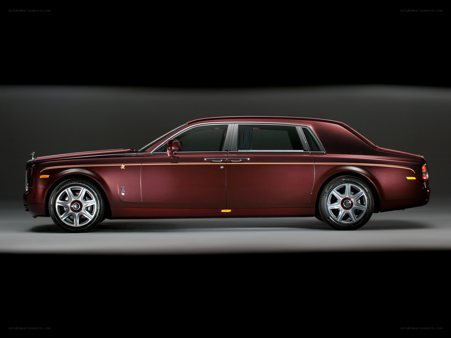 Maroon Rolls-Royce Phantom