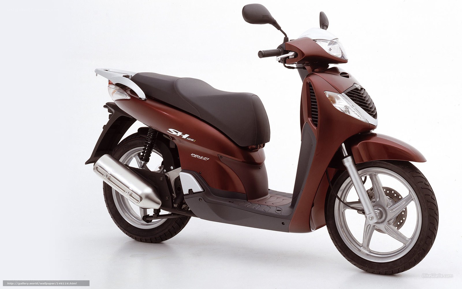 Maroon scooter on white background