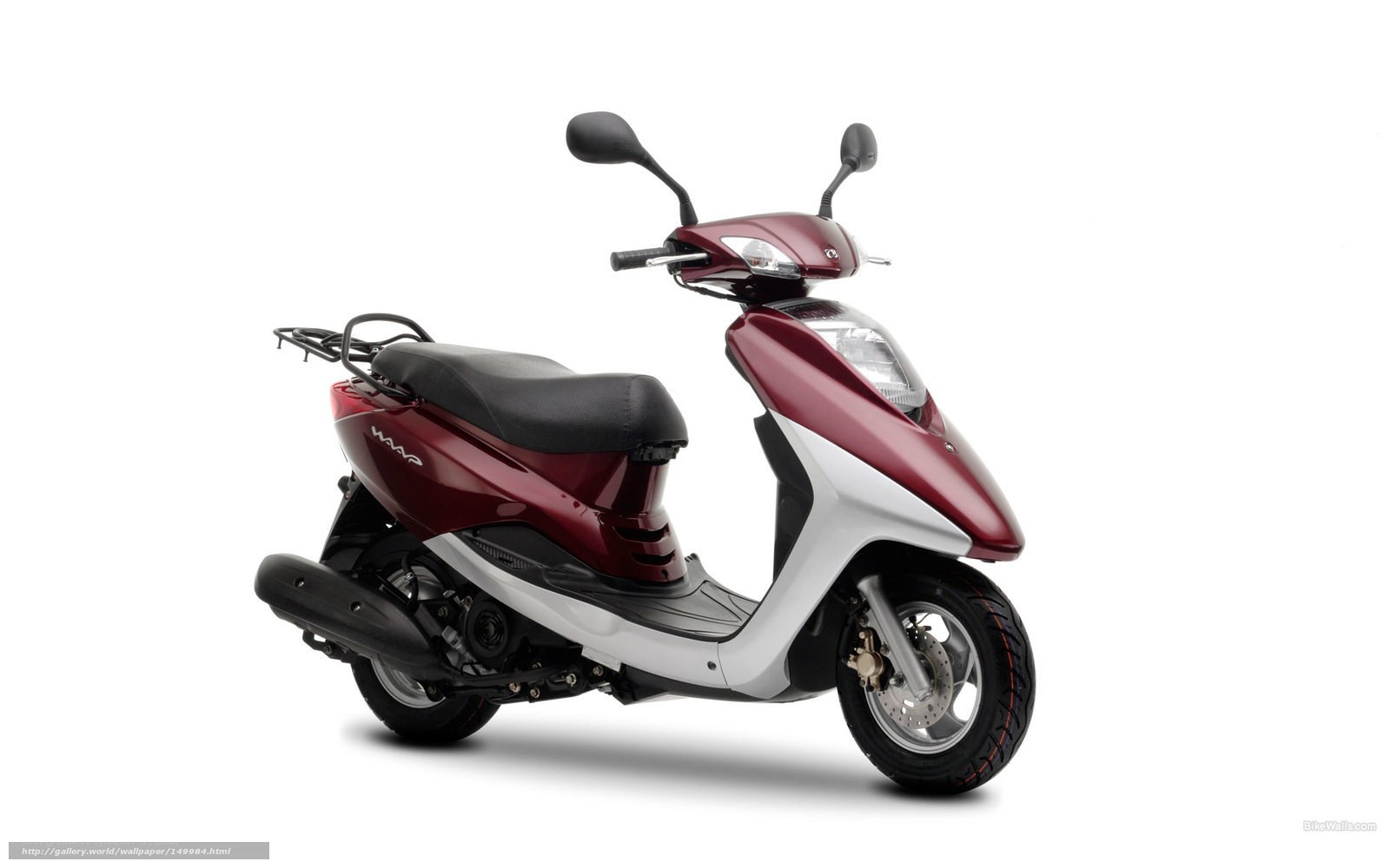 Maroon scooter with white accents