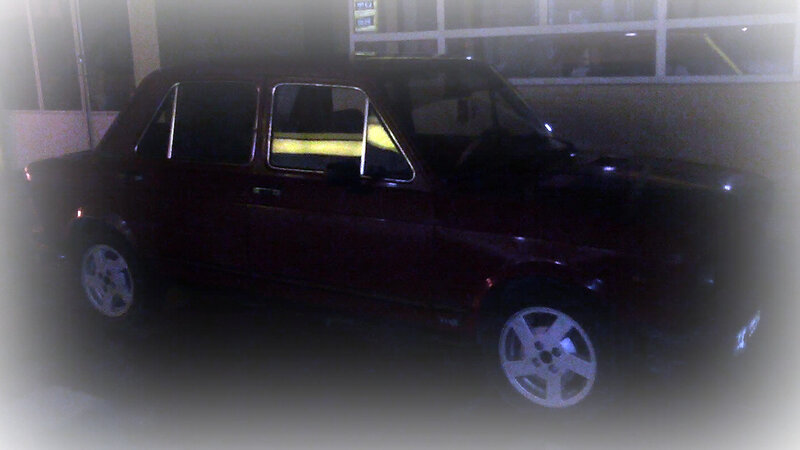 Maroon Sedan Car — Dark