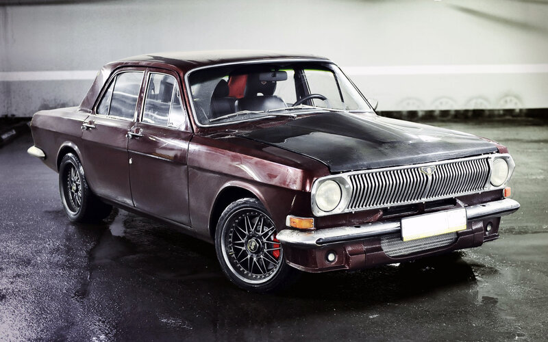 Maroon Sedan Car — Dramatic