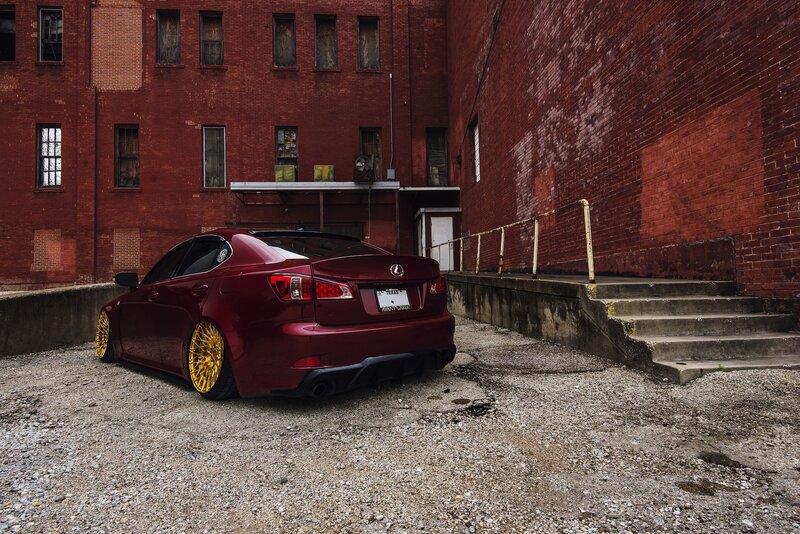 Maroon Sedan Car — Red, Urban