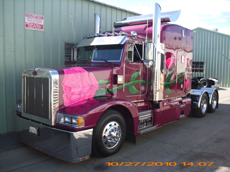 Maroon Semi-truck