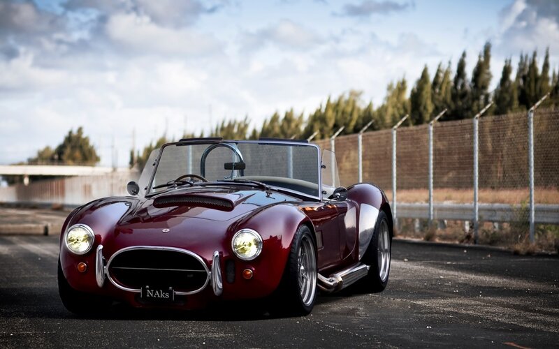 Maroon Sports Car — Dramatic, Afternoon, Photograph