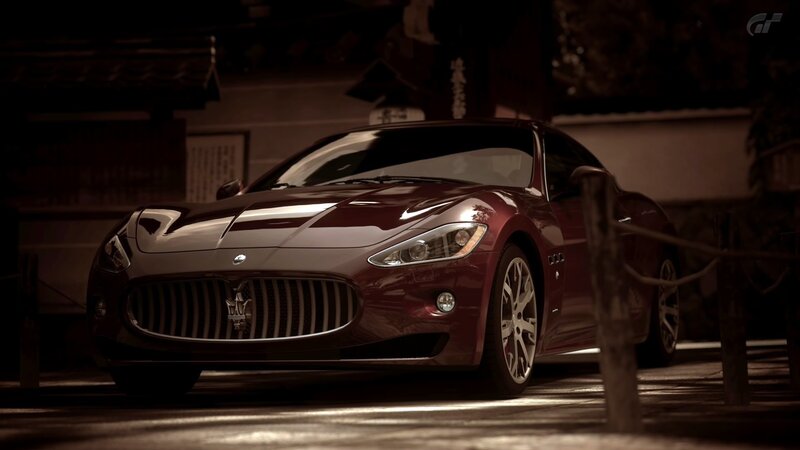Maroon Sports Car — Dramatic, Night