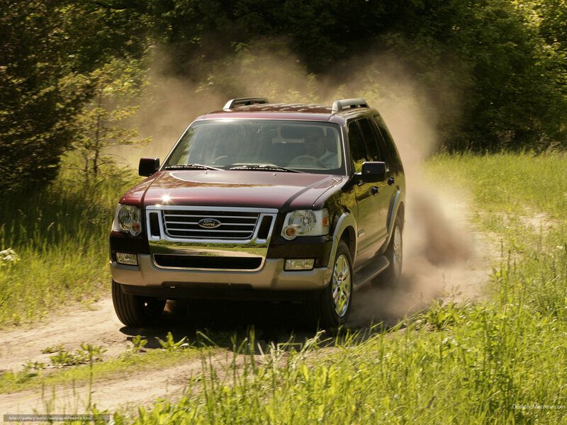 Maroon SUV on Dirt Road — Green