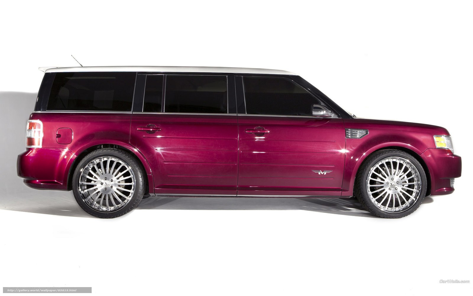 maroon SUV with chrome wheels