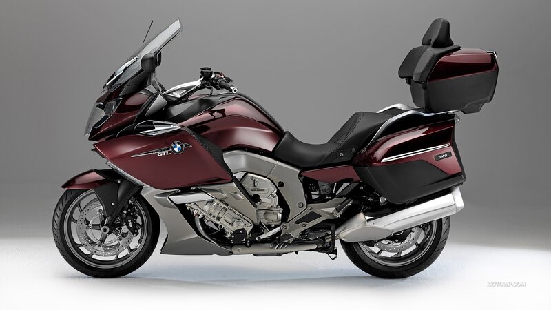 Maroon Touring Motorcycle — Neutral, Photograph, Saddlebags, Windshield, Exhaust