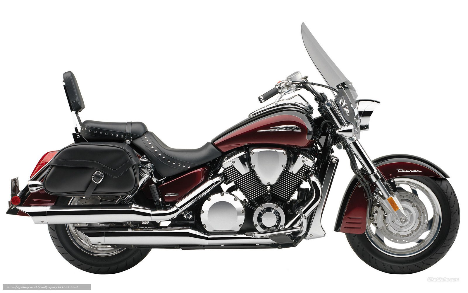 Maroon touring motorcycle