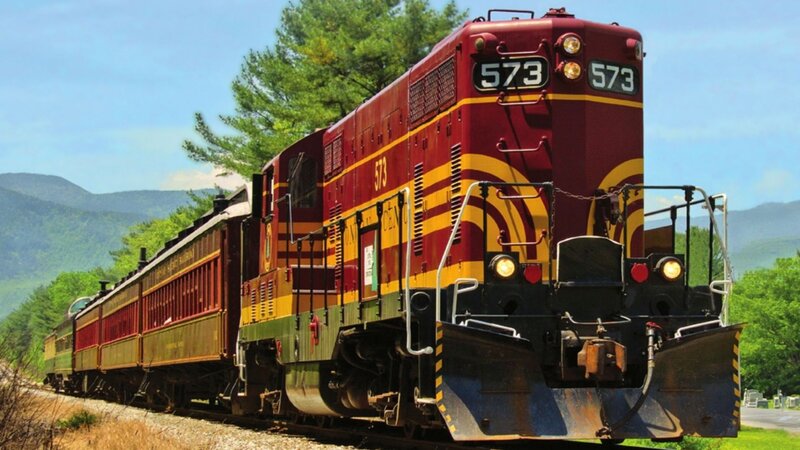 Maroon Train on Tracks