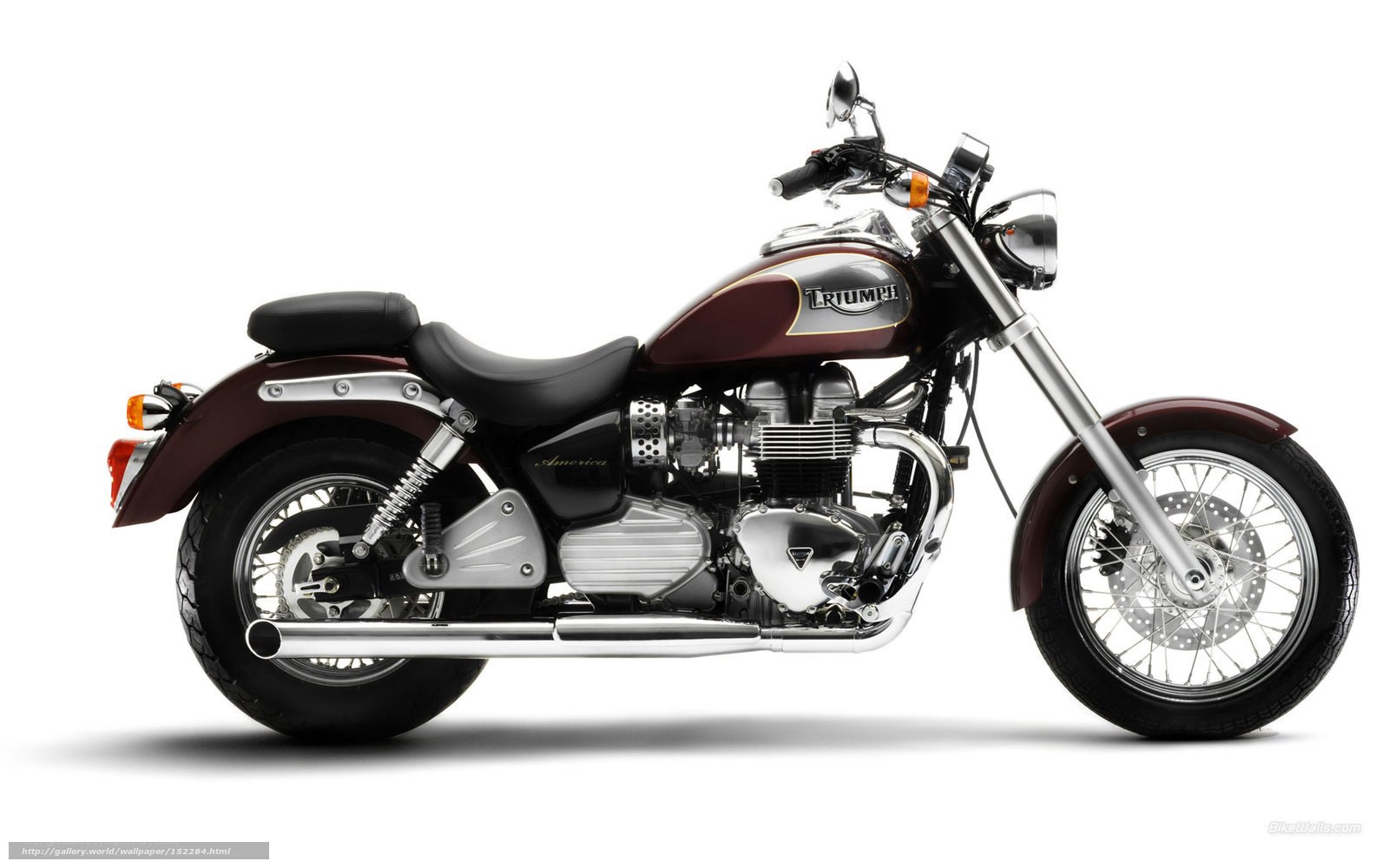 Maroon Triumph motorcycle