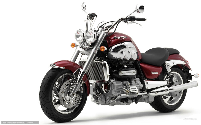 Maroon Triumph Motorcycle — Neutral, Photograph, Chrome, Black Seat